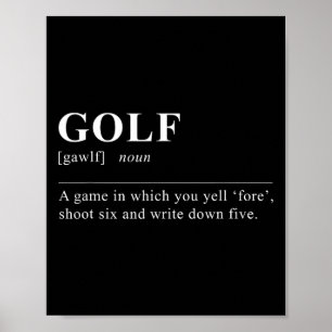 Póster Divertida definición de golf