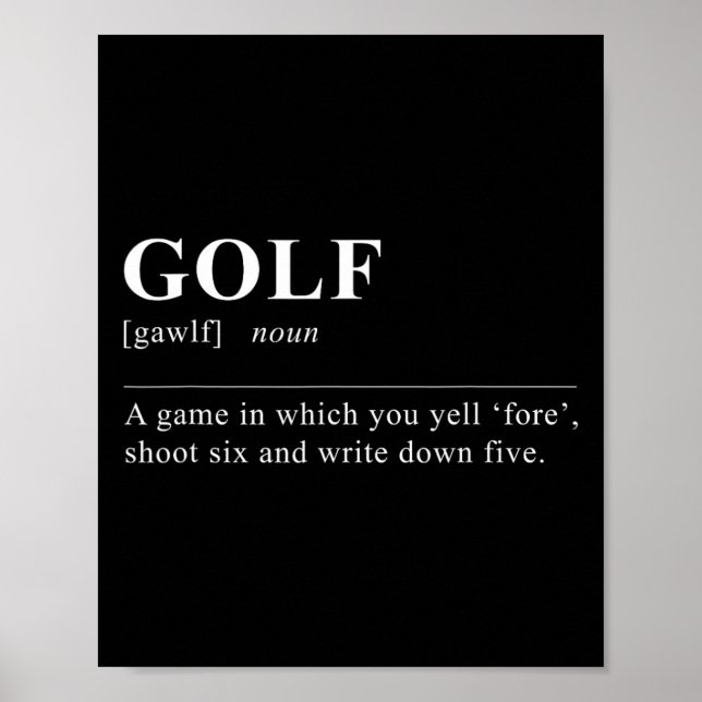 Póster Divertida definición de golf (Frente)