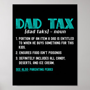 Póster Divertida definición de impuesto a papá de camiset