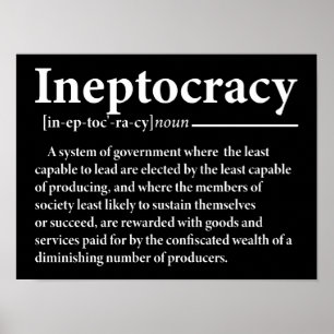 Póster Divertida definición de ineptocracia