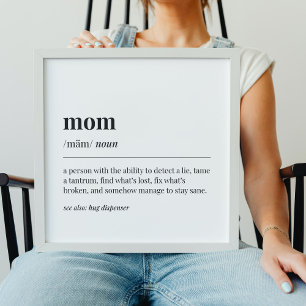 Póster Divertida definición de mamá