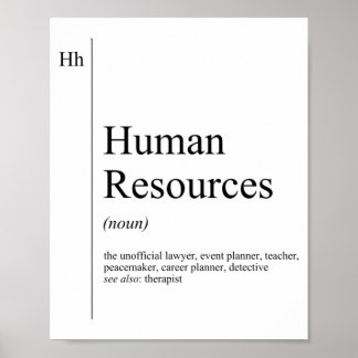 Póster Divertida definición de recursos humanos