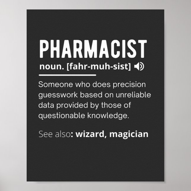 Póster divertida definición farmacéutica sarcástica T-Shi (Frente)