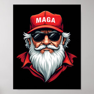 Póster Divertida Donald Trump Santa Claus Mega Navidad Ho