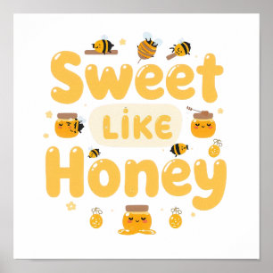 Póster Divertida "Dulce Como la Miel" Abeja