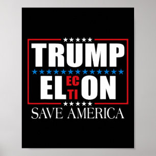 Póster Divertida elección de Trump Bandera Estadounidense