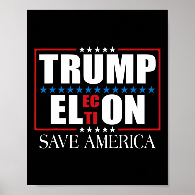 Póster Divertida elección de Trump Bandera Estadounidense (Frente)