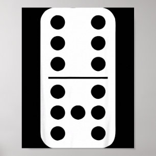 Póster Divertida Estrategia de Juego de Dominó Seis Siete