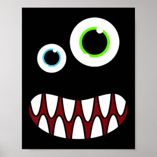 Póster Divertida fiesta de cumpleaños de Monstruo Silly F