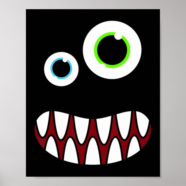 Póster Divertida fiesta de cumpleaños de Monstruo Silly F (Frente)