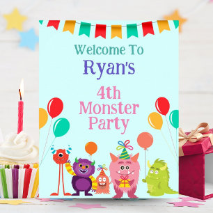 Póster Divertida fiesta de cumpleaños del personalizado d