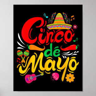 Póster Divertida Fiesta Mexicana De Cinco De Mayo 5 De Ma