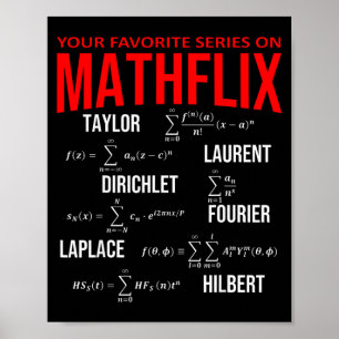Póster Divertida Friki Tu Serie Favorita En Mathflix Mate
