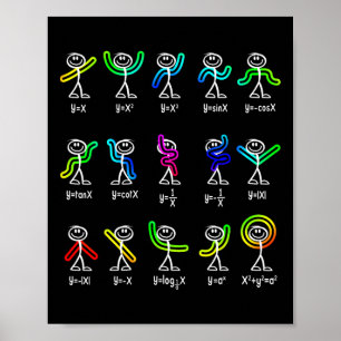 Póster Divertida función de baile de álgebra profesor de