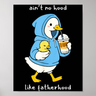 Póster Divertida idea de pato o ganso para el Día del Pad