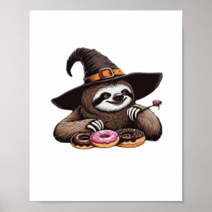 Póster Divertida lotería en Gorra de brujas disfrutando d