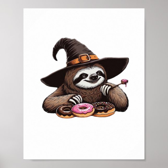 Póster Divertida lotería en Gorra de brujas disfrutando d (Frente)