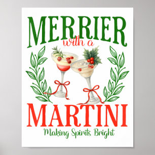 Póster Divertida Más Alegre Con Un Martini Despedida de S