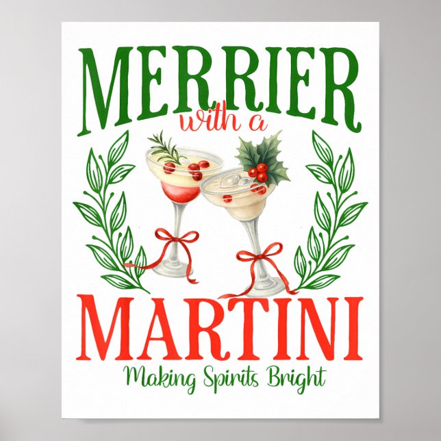Póster Divertida Más Alegre Con Un Martini Despedida de S (Frente)