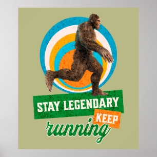 Póster Divertida Motivación para Correr de Bigfoot