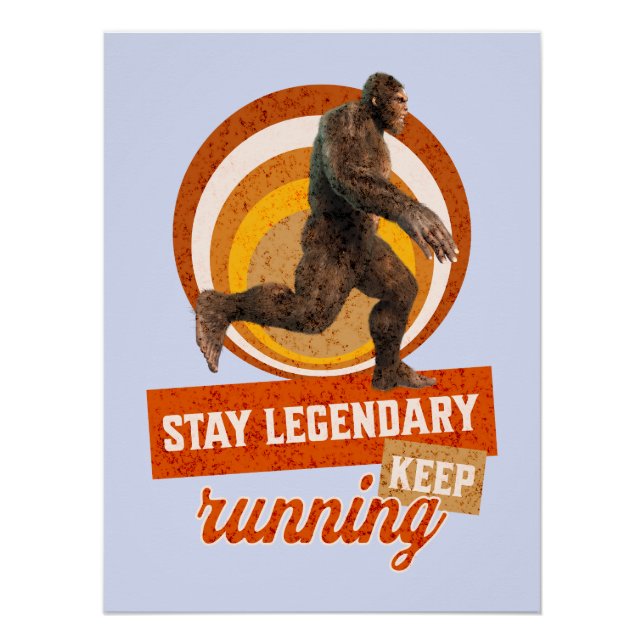 Póster Divertida Motivación para Correr de Bigfoot (Anverso)
