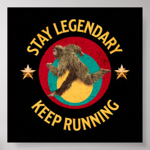 Póster Divertida Motivación para Correr de Bigfoot