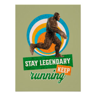 Póster Divertida Motivación para Correr de Bigfoot