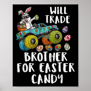 Póster Divertida Pascua Comerciará Con Hermano Para Niños