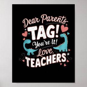 Póster Divertida Queridos Padres Etiqueta Eres Tú Amor Ge