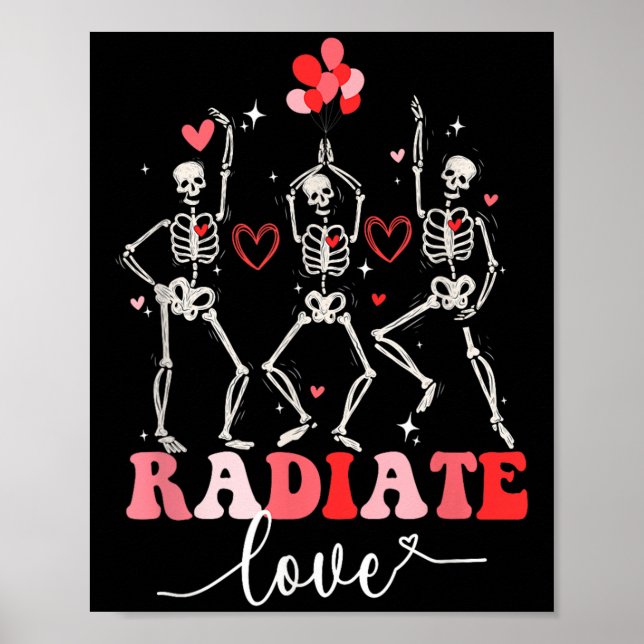 Póster Divertida Radiate Love Valentine Radiology (Frente)