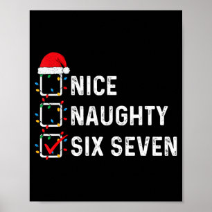 Póster Divertida Seis Siete Meme 67 Lista de Navidad Boni
