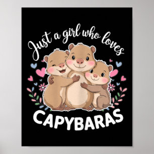 Póster Divertida Una Chica Que Ama Los Capybaras Capybara