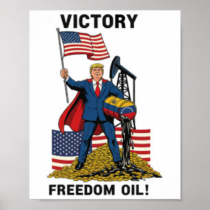 Póster Divertida Victoria Trump Libertad Petróleo Venezue