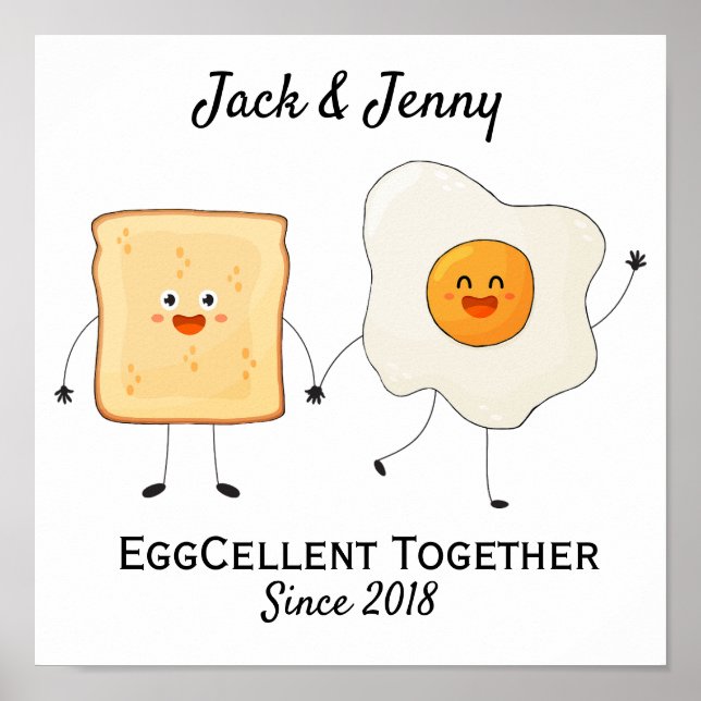 Póster Divertida y divertida tostada feliz juntos (Frente)