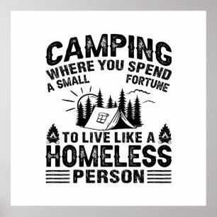 Póster Divertidas declaraciones de camping