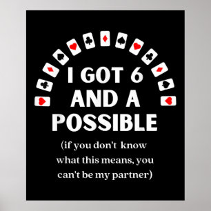 Póster Divertidas Espadas Tengo Seis Y Una Posible Tarjet