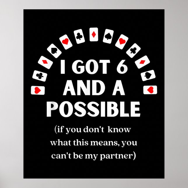 Póster Divertidas Espadas Tengo Seis Y Una Posible Tarjet (Frente)