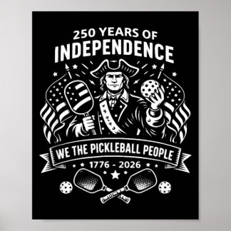 Póster Divertidas Las Personas del Pickleball 250 Años US