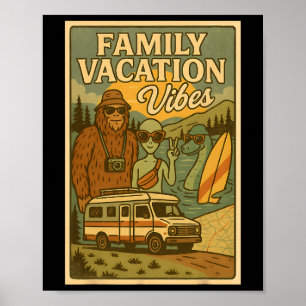 Póster Divertidas vacaciones familiares de verano de Bigf