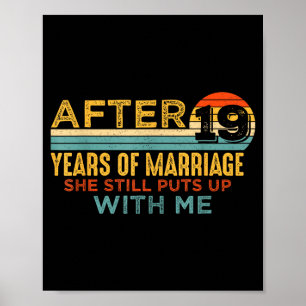 Póster Divertido 19º Aniversario de Boda Esposo 19