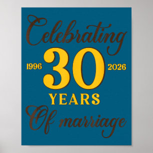 Póster Divertido 30 años de matrimonio 1996 30 aniversari