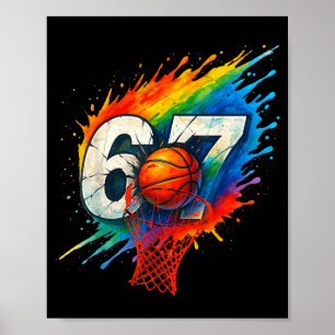 Póster Divertido 67 Baloncesto Seis Siete 6 7 Meme 67