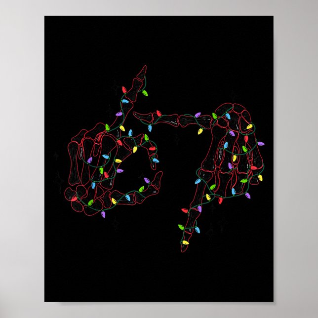 Póster Divertido 67 Mano Seis Siete Meme Brainrot Navidad (Frente)