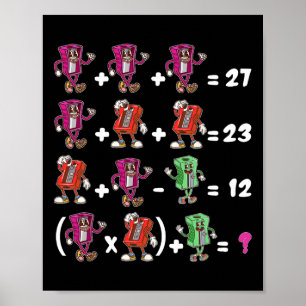 Póster Divertido 67 Meme Escuela Profesor de Matemáticas 