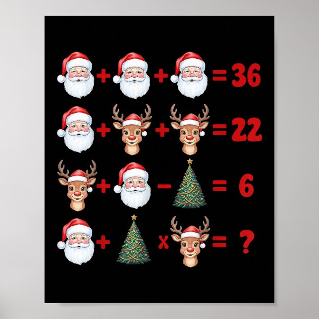 Póster Divertido 67 Meme Navidad Profesor de Matemáticas  (Frente)