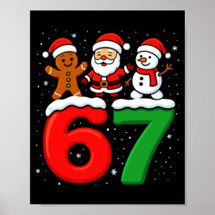 Póster Divertido 67 Meme Navidad Seis Siete Santa Muñeco