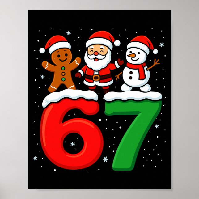 Póster Divertido 67 Meme Navidad Seis Siete Santa Muñeco  (Frente)