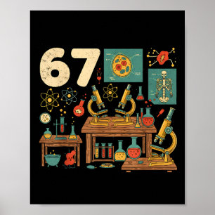 Póster Divertido 67 Meme Profesor de Ciencias Estudiantes