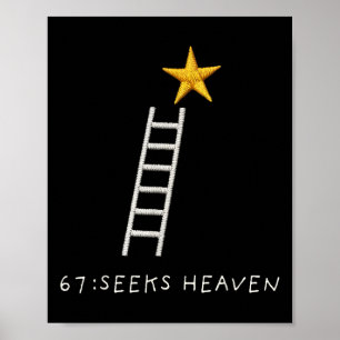 Póster Divertido 67 Meme Seis Siete Busca Cielo Espiritua