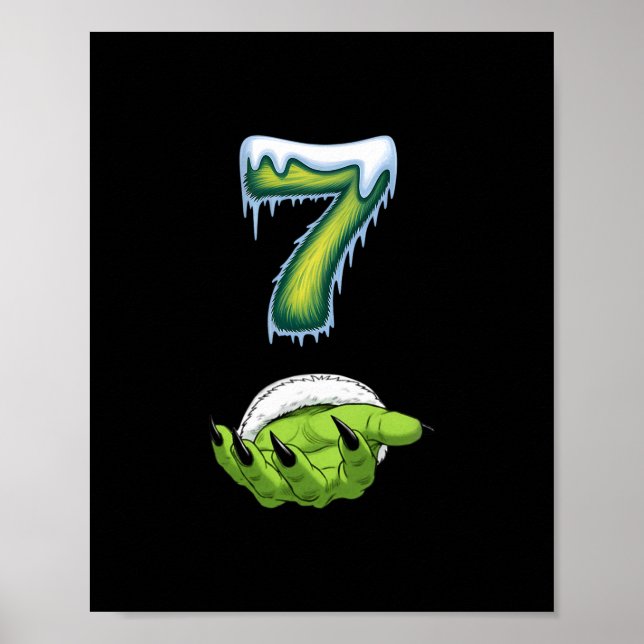 Póster Divertido 67 Meme Seis Siete Manos de Monstruo Esp (Frente)